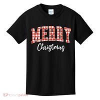 Merry Christmas Classic Checkered Kids T-Shirt thumb 0
