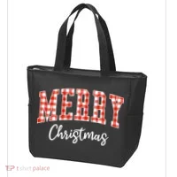 Merry Christmas Classic Checkered Tote Bag thumb 3