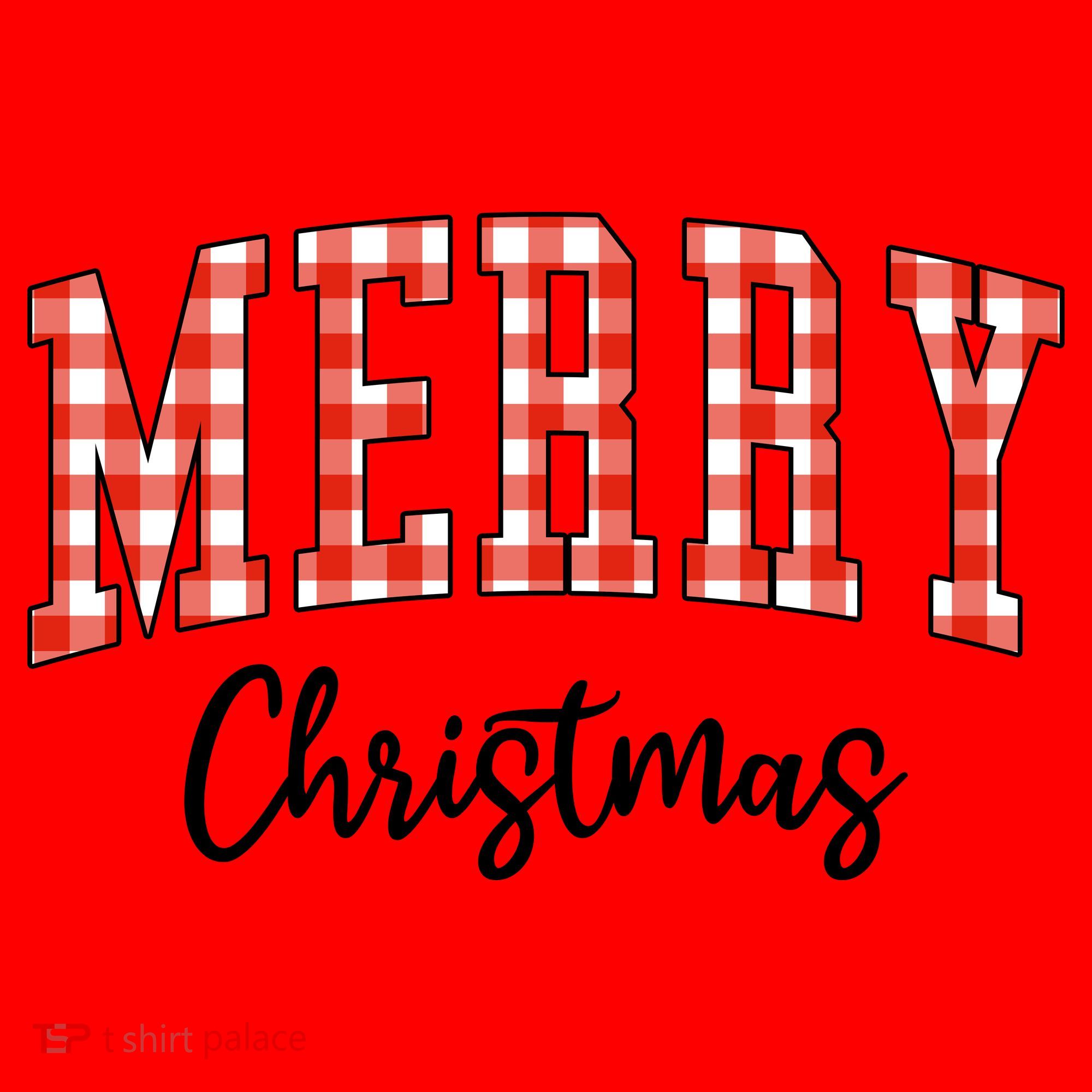 Merry Christmas Classic Checkered Santa Hat