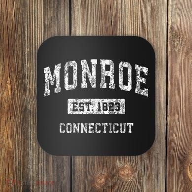 Monroe Connecticut Ct Vintage Established Coaster