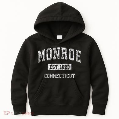 Monroe Connecticut Ct Vintage Established Kids Hoodie