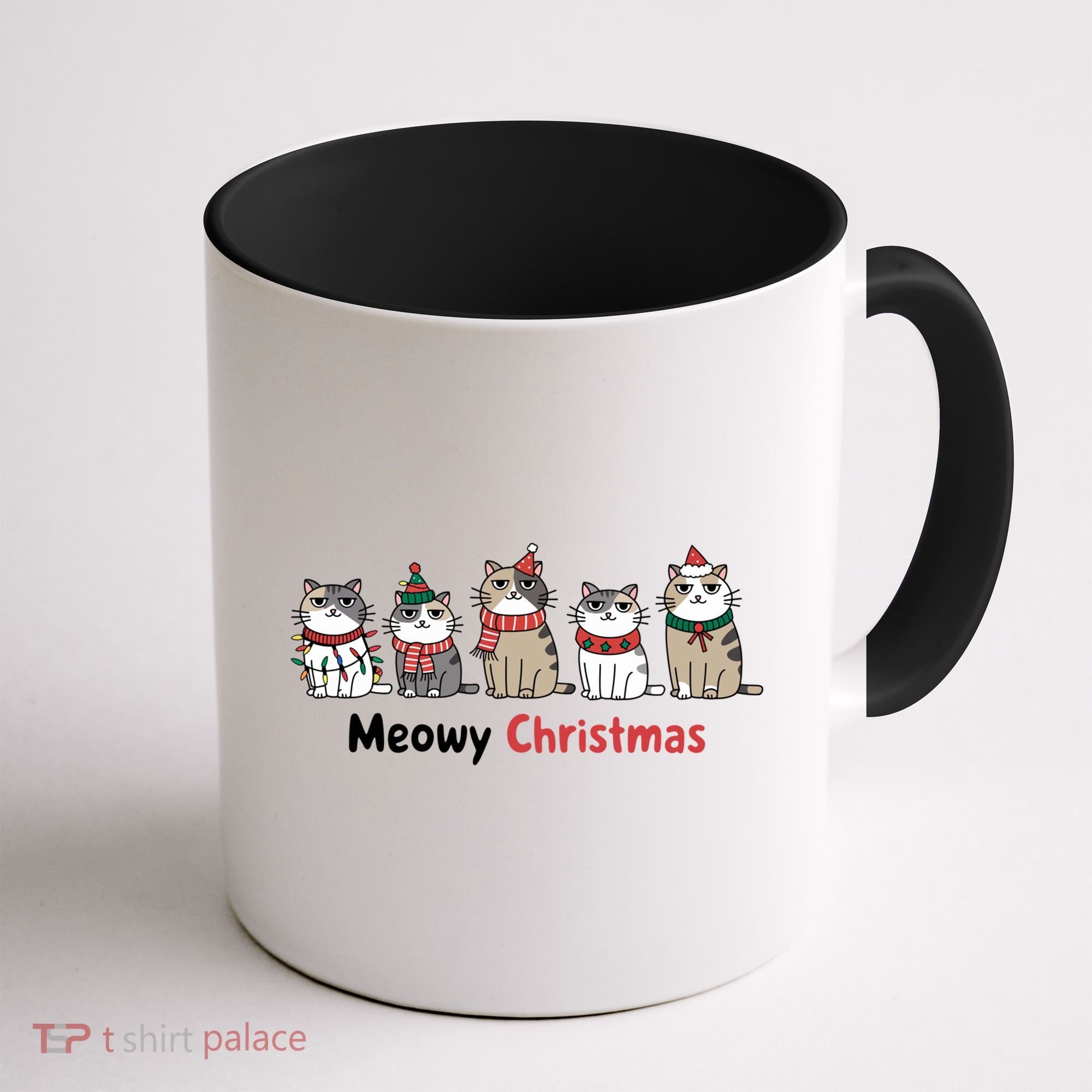 Meowy Christmas Cute Santa Funny Cat Lover Gift Coffee Mug