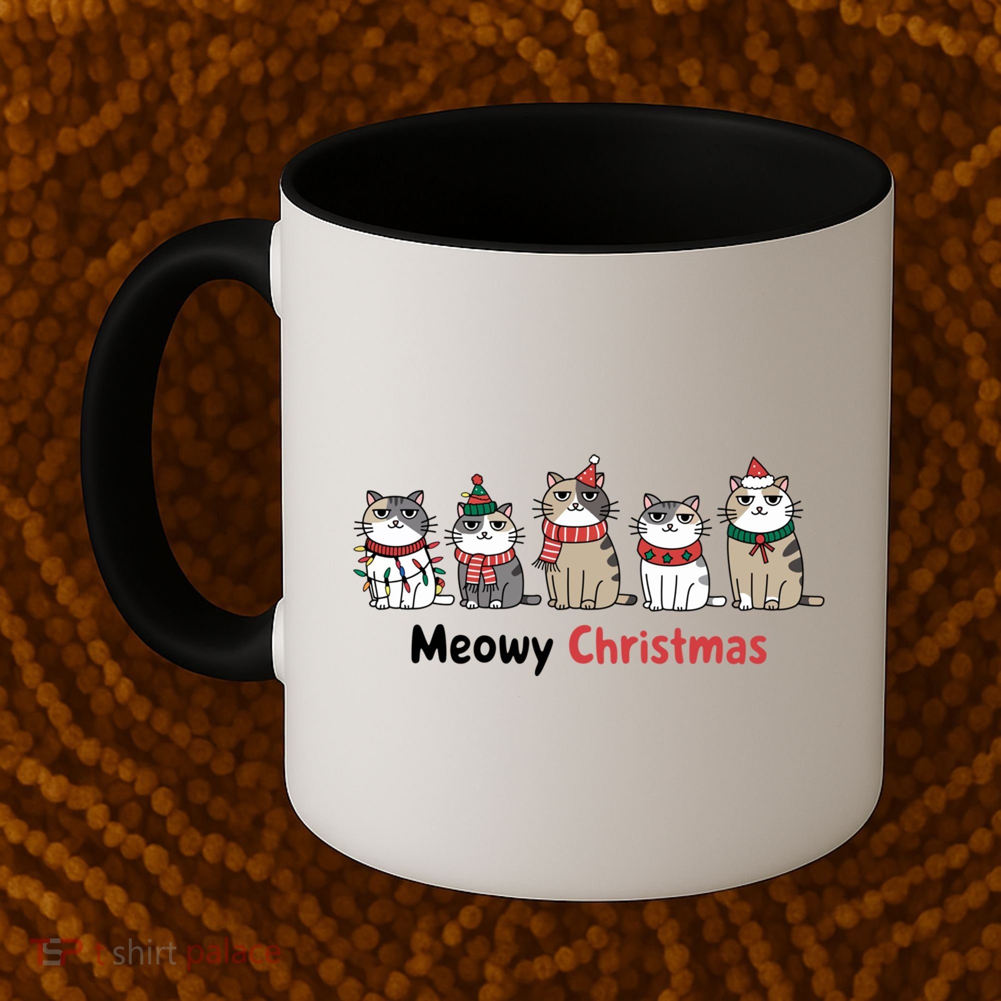 Meowy Christmas Cute Santa Funny Cat Lover Gift Coffee Mug