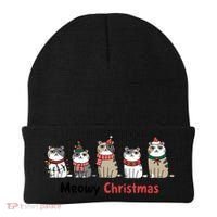 Meowy Christmas Cute Santa Funny Cat Lover Gift Beanie thumb 0