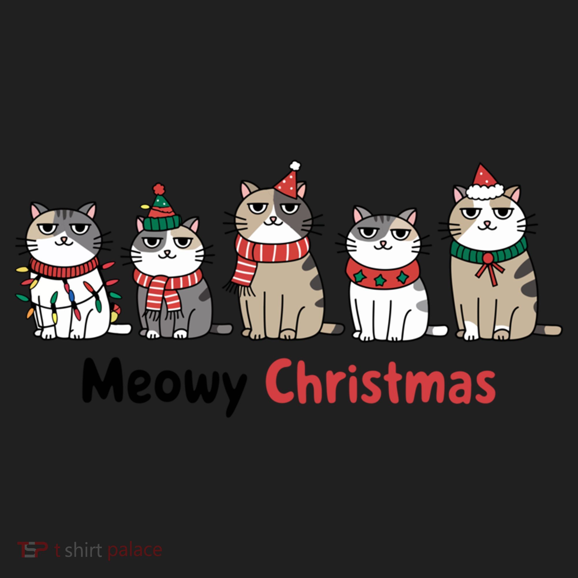 Meowy Christmas Cute Santa Funny Cat Lover Gift Beanie
