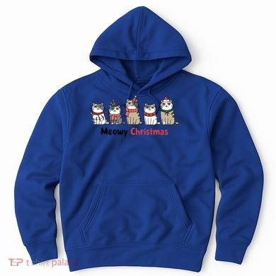 Meowy Christmas Cute Santa Funny Cat Lover Gift Hoodie