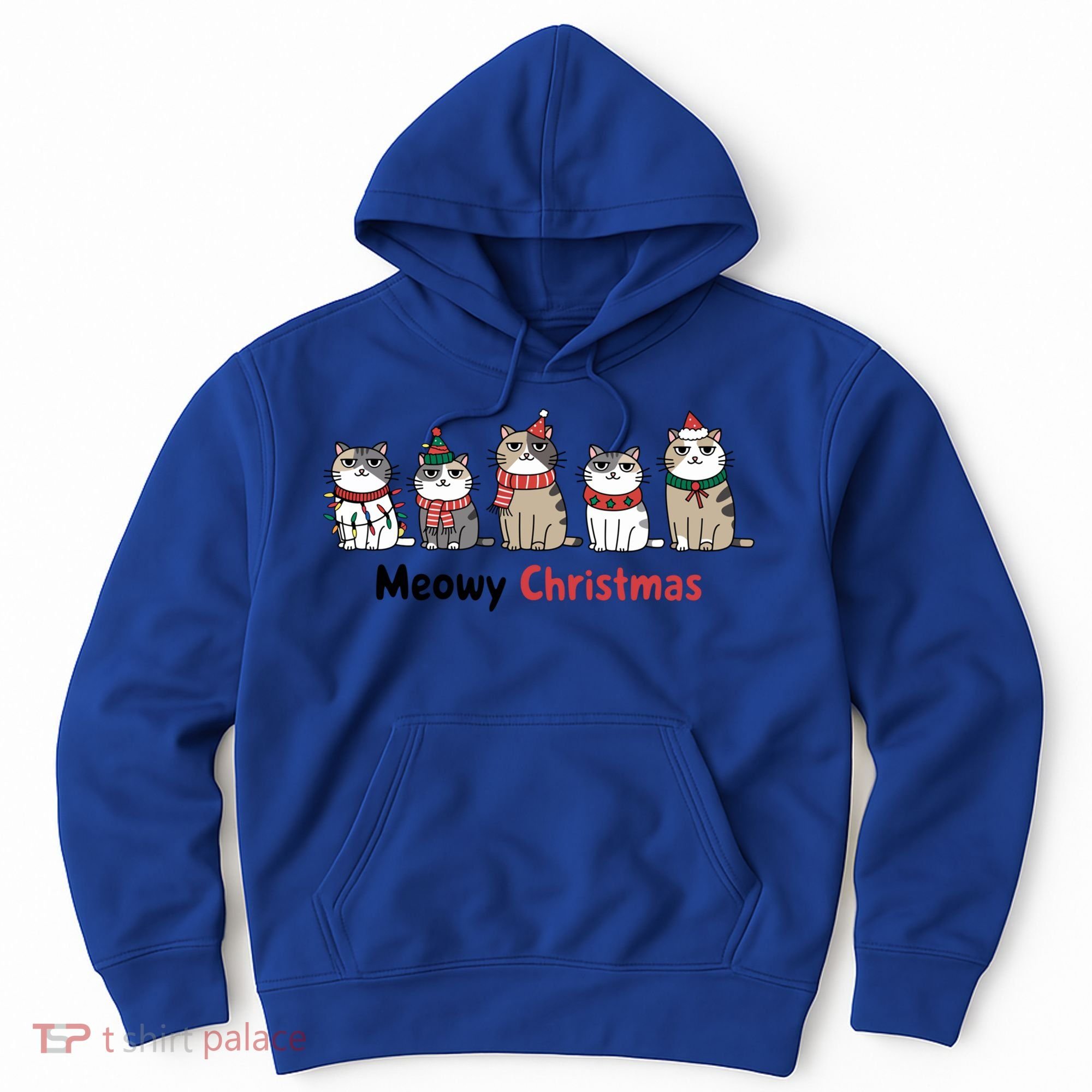 Meowy Christmas Cute Santa Funny Cat Lover Gift Hoodie