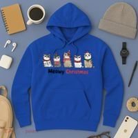 Meowy Christmas Cute Santa Funny Cat Lover Gift Hoodie thumb 3