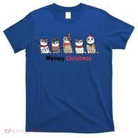 Meowy Christmas Cute Santa Funny Cat Lover Gift T-Shirt thumb 0