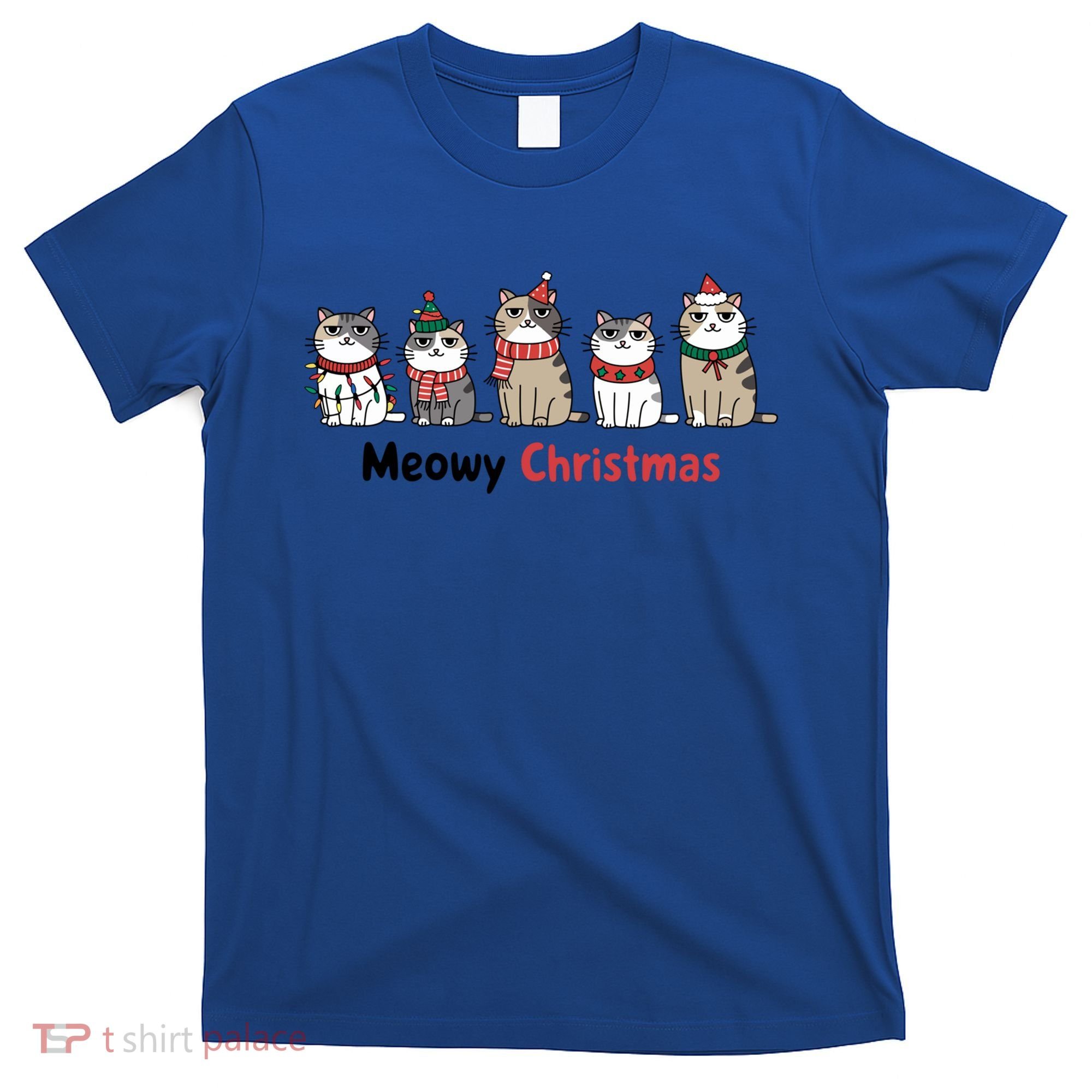 Meowy Christmas Cute Santa Funny Cat Lover Gift T-Shirt