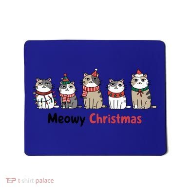 Meowy Christmas Cute Santa Funny Cat Lover Gift Mousepad