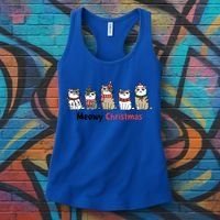 Meowy Christmas Cute Santa Funny Cat Lover Gift Women's Tank Top thumb 3
