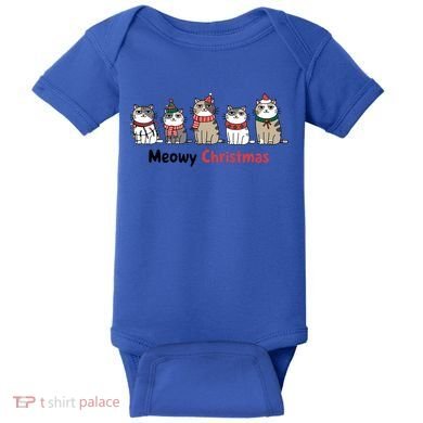 Meowy Christmas Cute Santa Funny Cat Lover Gift Baby Bodysuit