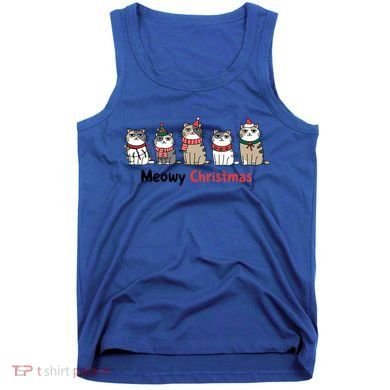 Meowy Christmas Cute Santa Funny Cat Lover Gift Tank Top