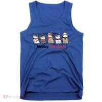 Meowy Christmas Cute Santa Funny Cat Lover Gift Tank Top thumb 0