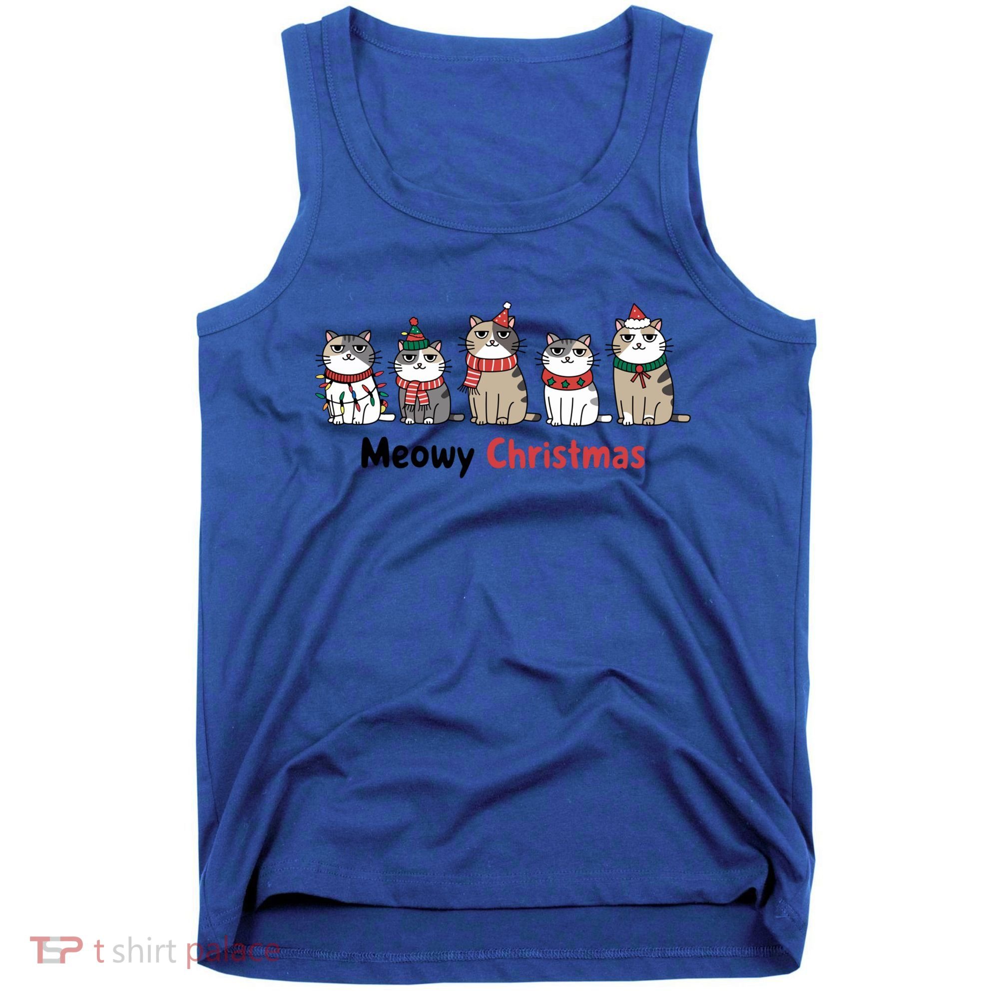 Meowy Christmas Cute Santa Funny Cat Lover Gift Tank Top