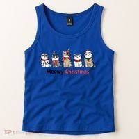 Meowy Christmas Cute Santa Funny Cat Lover Gift Tank Top thumb 2