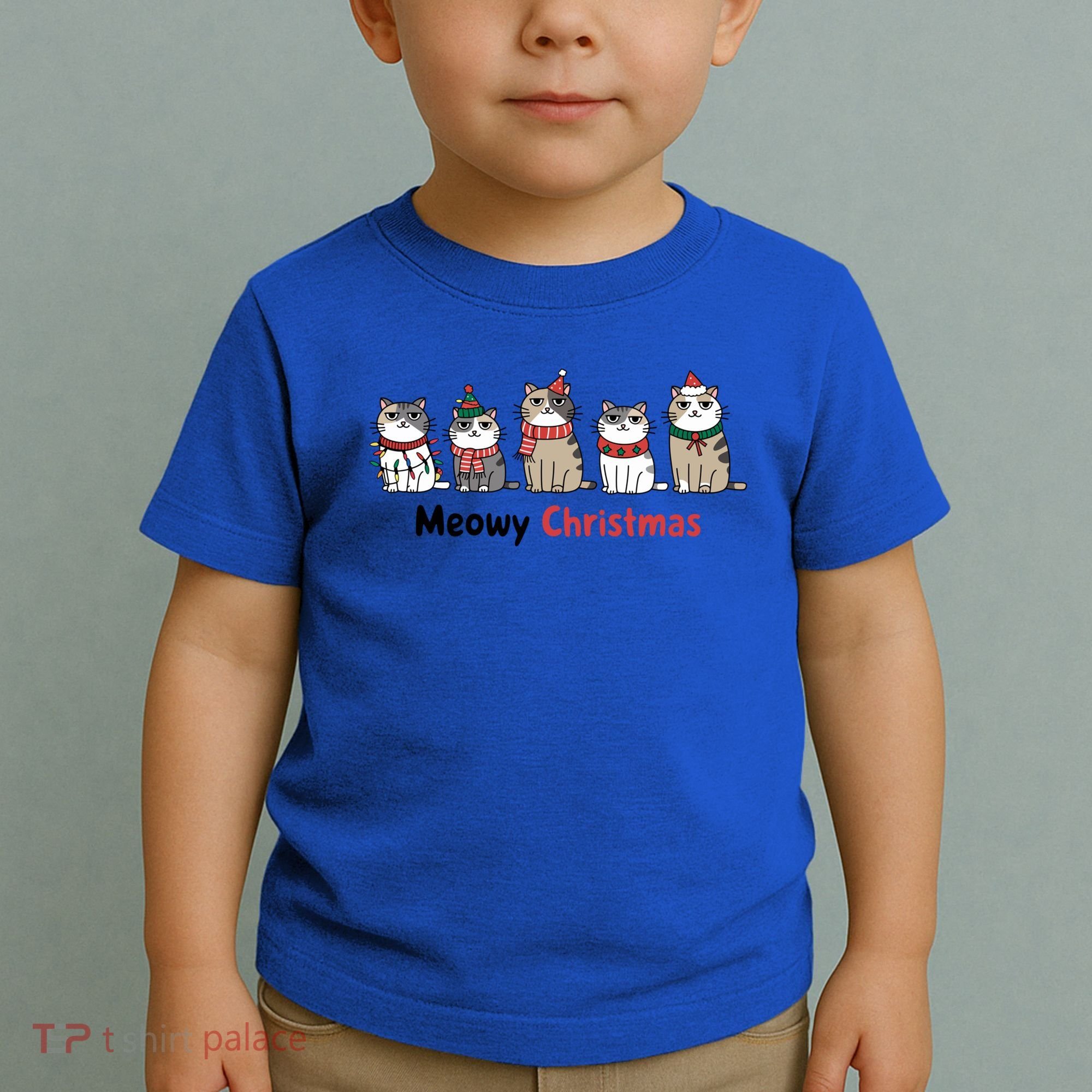 Meowy Christmas Cute Santa Funny Cat Lover Gift Toddler T-Shirt