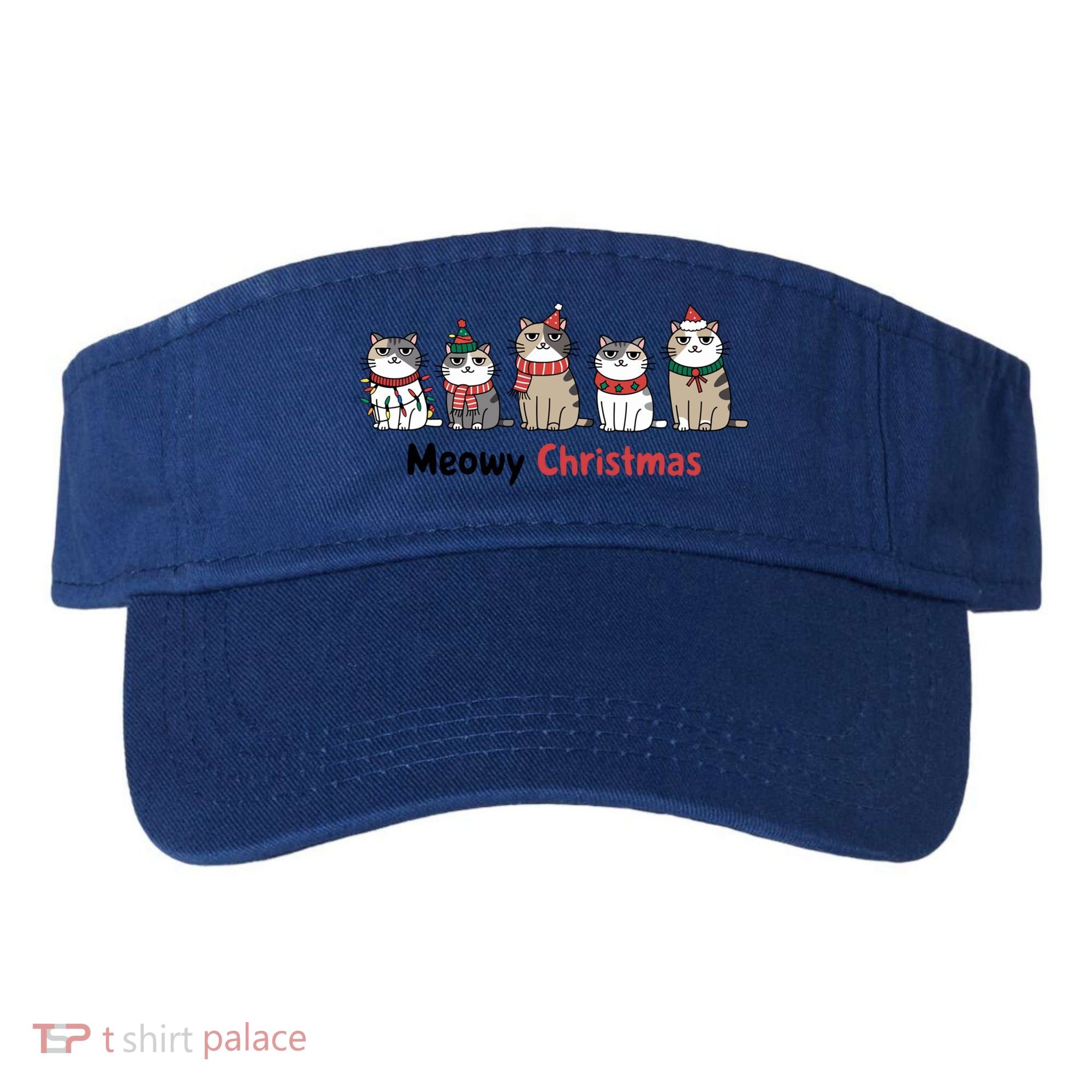 Meowy Christmas Cute Santa Funny Cat Lover Gift Visor