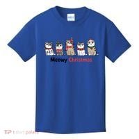 Meowy Christmas Cute Santa Funny Cat Lover Gift Kids T-Shirt thumb 0