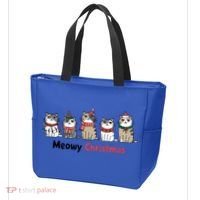 Meowy Christmas Cute Santa Funny Cat Lover Gift Tote Bag thumb 3