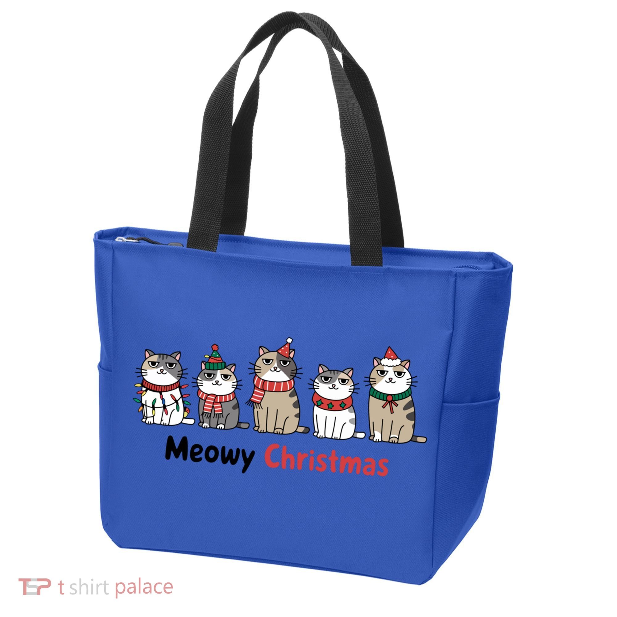 Meowy Christmas Cute Santa Funny Cat Lover Gift Tote Bag
