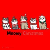 Meowy Christmas Cute Santa Funny Cat Lover Gift Santa Hat thumb 1