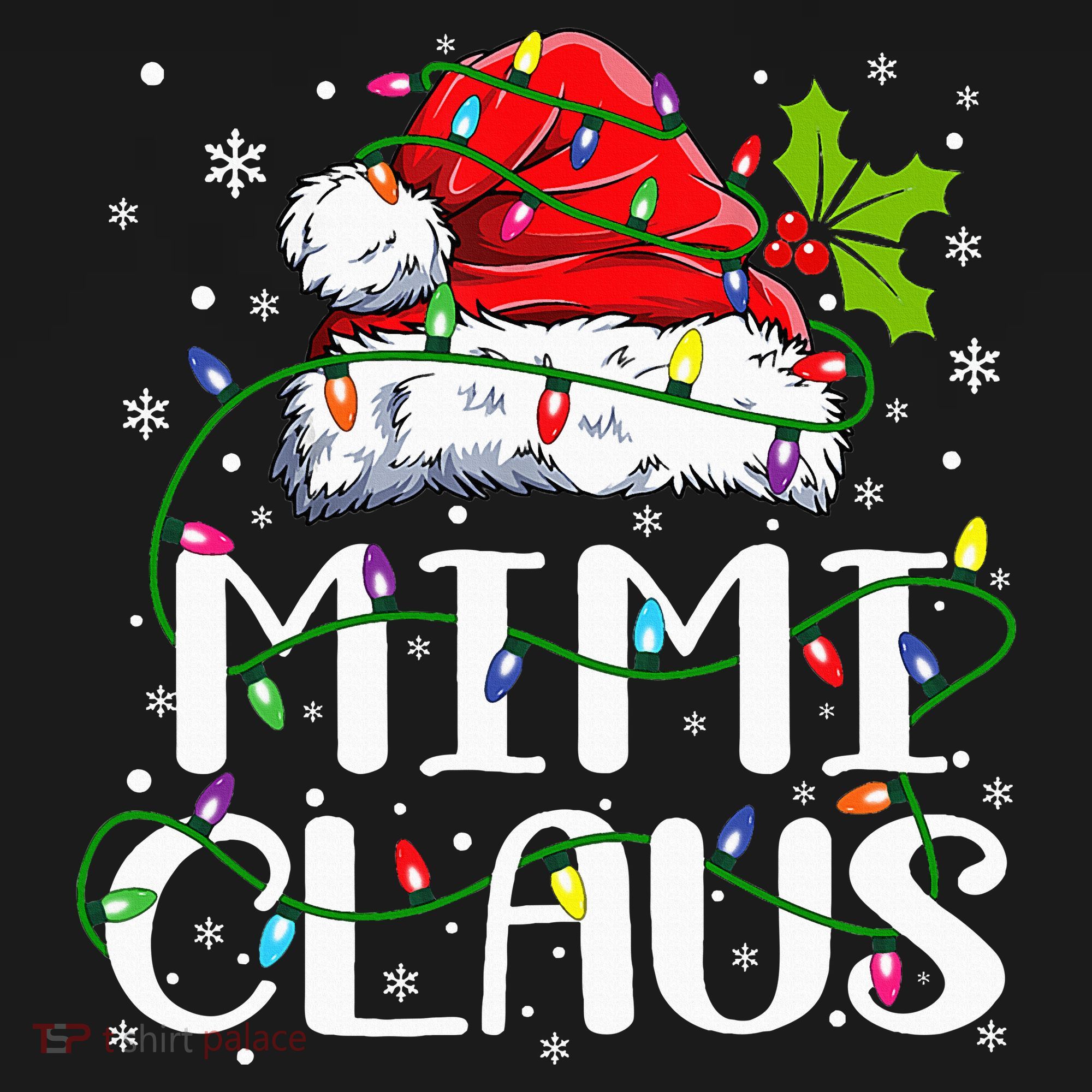 Mimi Claus  Christmas Lights Pajama Family Matching Hoodie