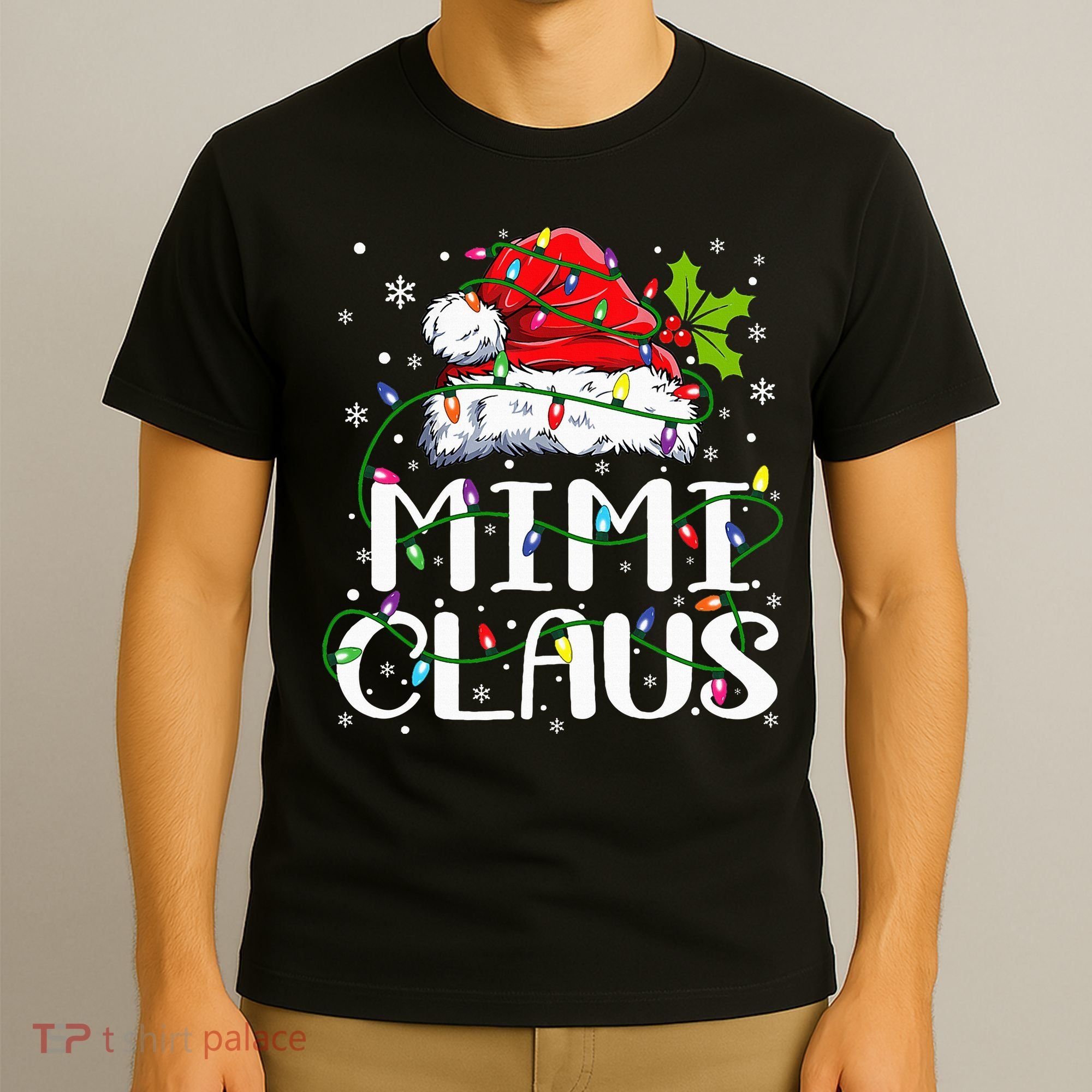 Mimi Claus  Christmas Lights Pajama Family Matching T-Shirt