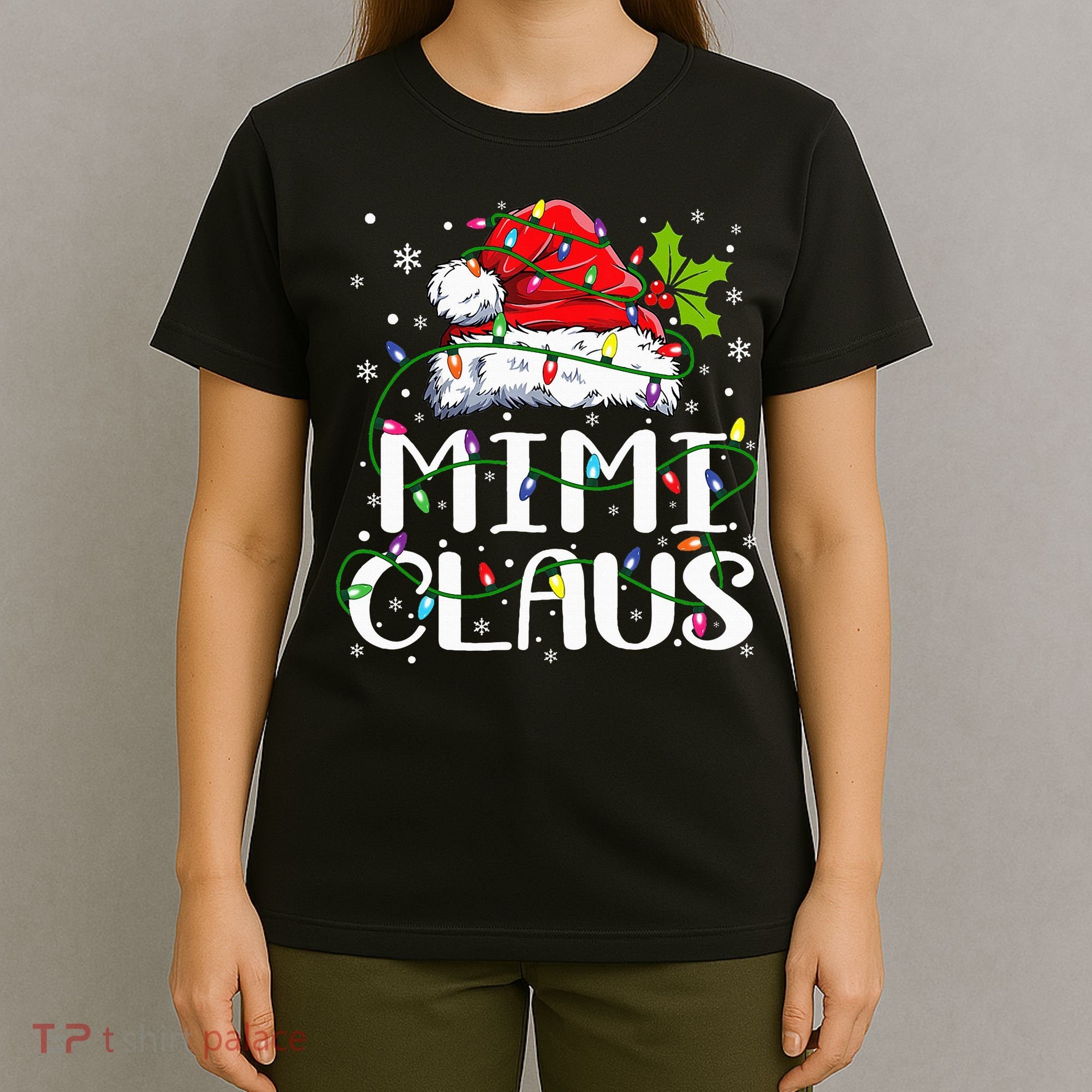 Mimi Claus  Christmas Lights Pajama Family Matching T-Shirt