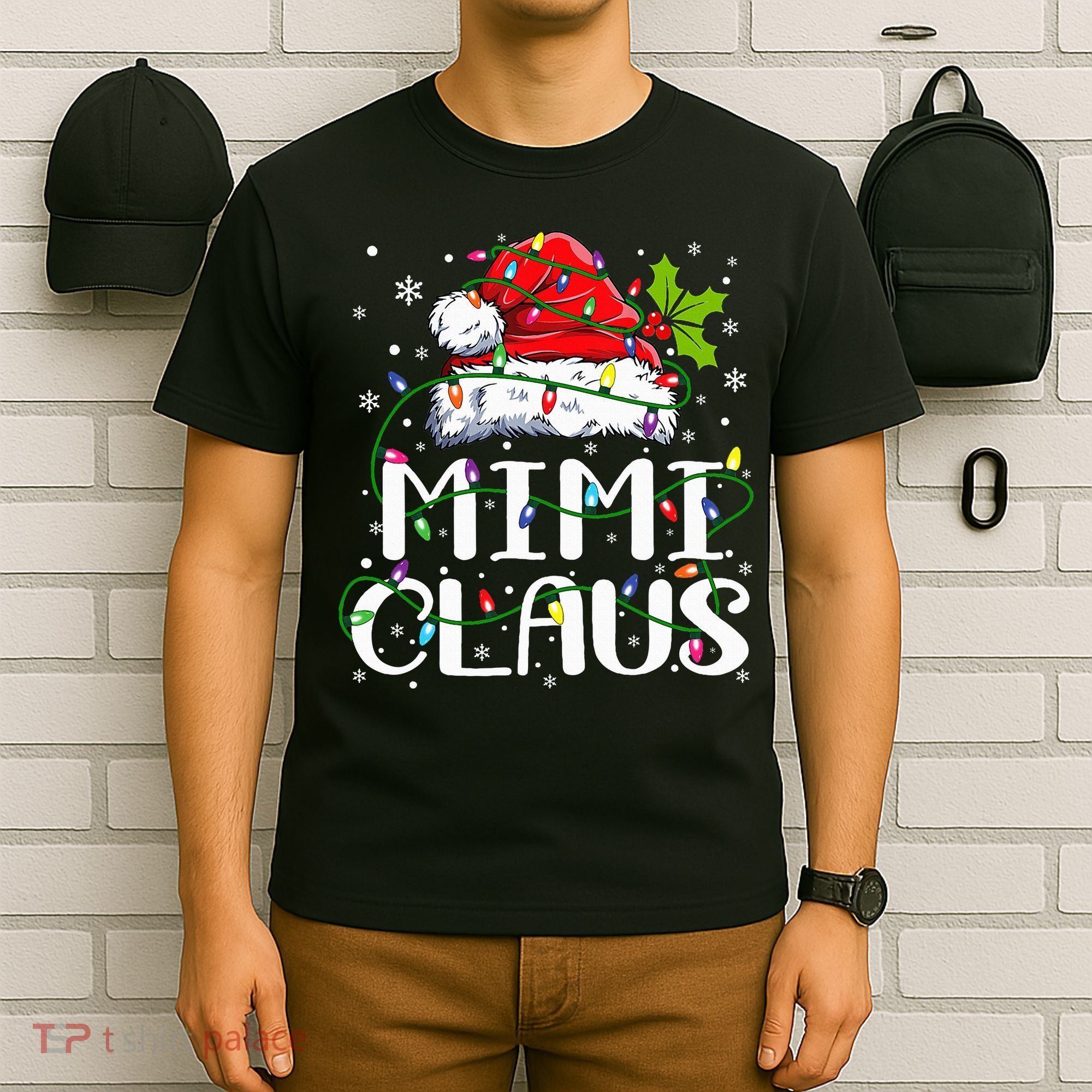 Mimi Claus  Christmas Lights Pajama Family Matching T-Shirt