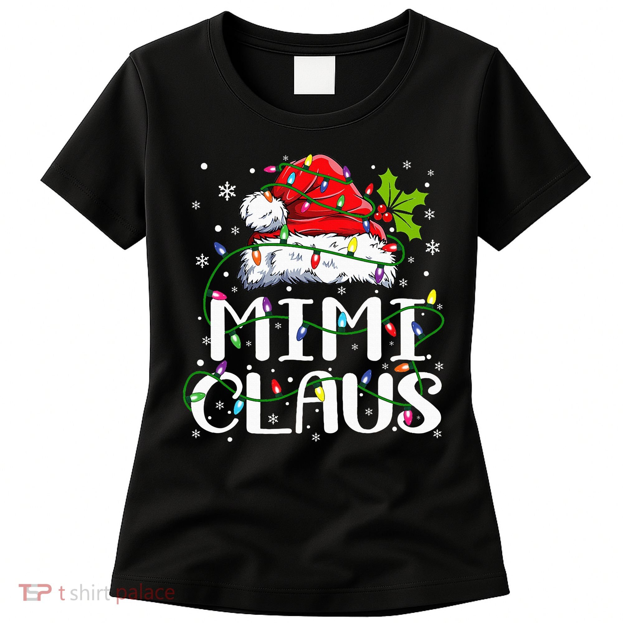 Mimi Claus  Christmas Lights Pajama Family Matching Women's T-Shirt