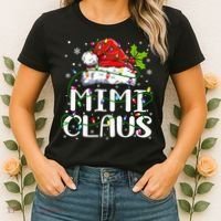 Mimi Claus  Christmas Lights Pajama Family Matching Women's T-Shirt thumb 2