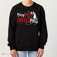 Merry Christmas Christians Buffalo Plaid Meaningful Gift Women's Sweatshirt thumb 0