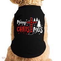 Merry Christmas Christians Buffalo Plaid Meaningful Gift Doggie Tank thumb 0