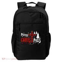 Merry Christmas Christians Buffalo Plaid Meaningful Gift Backpack thumb 0