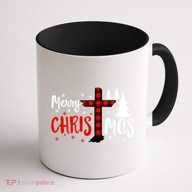 Merry Christmas Christians Buffalo Plaid Meaningful Gift Coffee Mug back