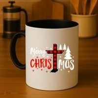 Merry Christmas Christians Buffalo Plaid Meaningful Gift Coffee Mug thumb 4