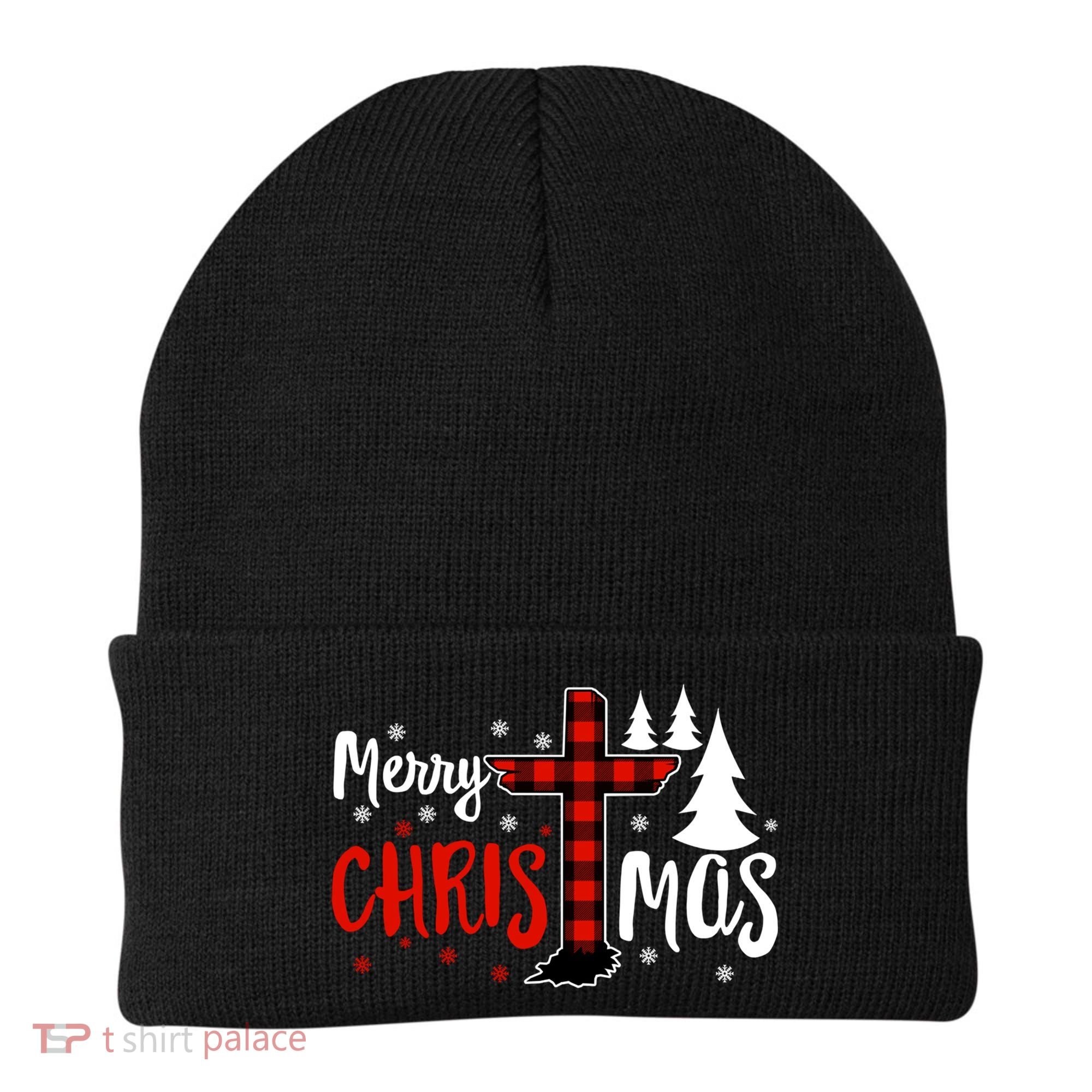 Merry Christmas Christians Buffalo Plaid Meaningful Gift Beanie