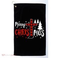 Merry Christmas Christians Buffalo Plaid Meaningful Gift Golf Towel thumb 0