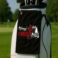Merry Christmas Christians Buffalo Plaid Meaningful Gift Golf Towel thumb 2