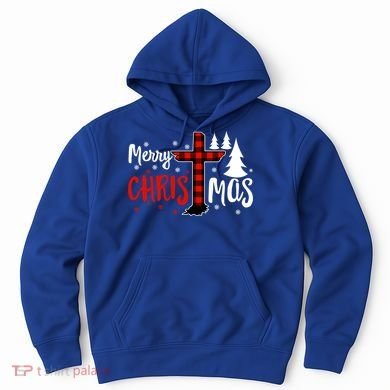 Merry Christmas Christians Buffalo Plaid Meaningful Gift Hoodie
