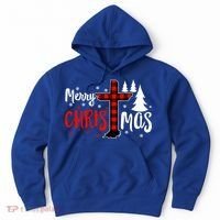 Merry Christmas Christians Buffalo Plaid Meaningful Gift Hoodie thumb 0