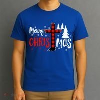 Merry Christmas Christians Buffalo Plaid Meaningful Gift T-Shirt thumb 3