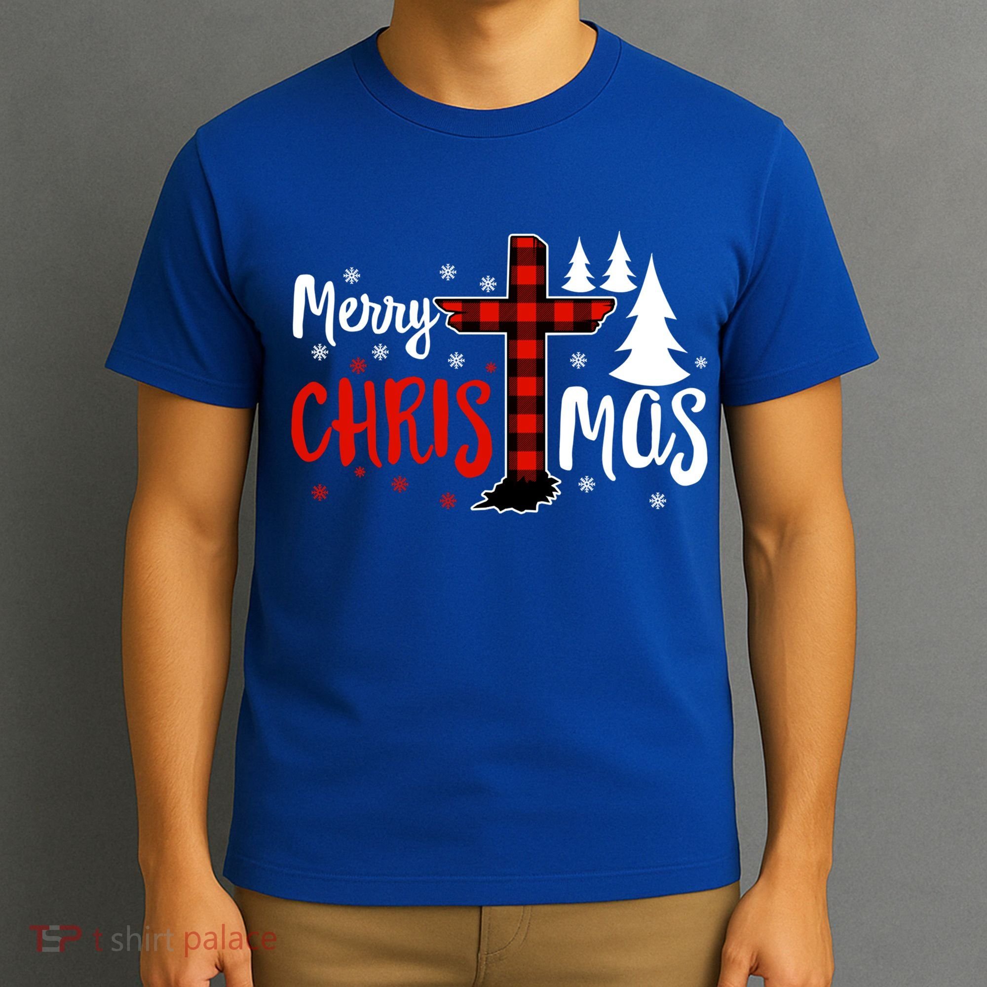 Merry Christmas Christians Buffalo Plaid Meaningful Gift T-Shirt