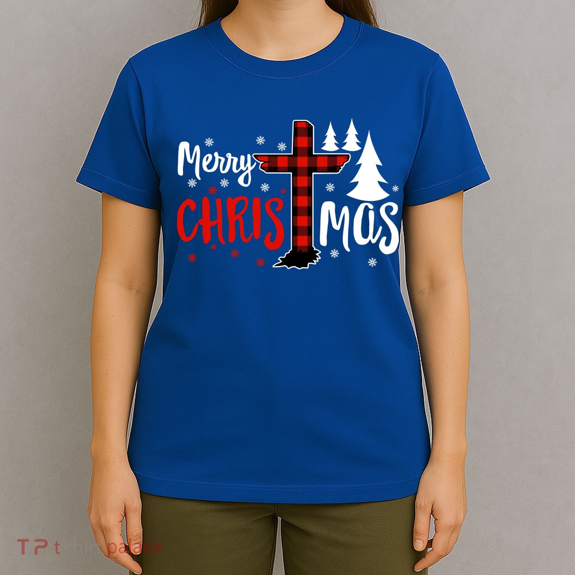 Merry Christmas Christians Buffalo Plaid Meaningful Gift T-Shirt