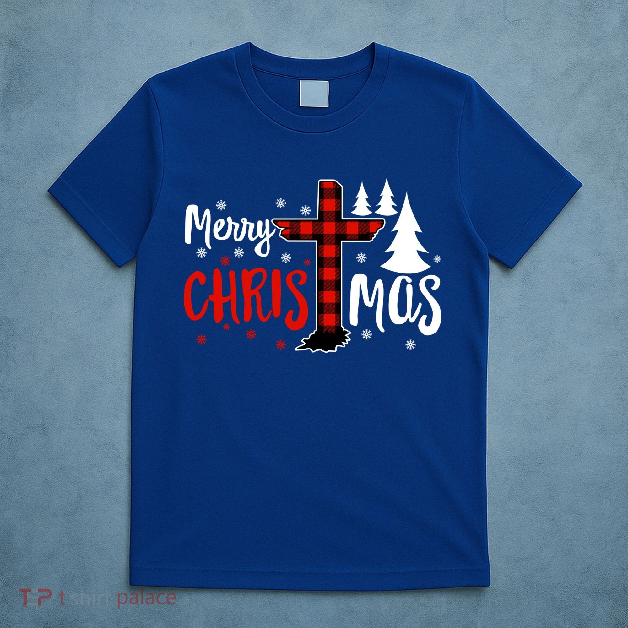 Merry Christmas Christians Buffalo Plaid Meaningful Gift T-Shirt