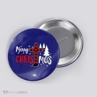 Merry Christmas Christians Buffalo Plaid Meaningful Gift Button thumb 0