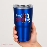 Merry Christmas Christians Buffalo Plaid Meaningful Gift Tumbler thumb 2
