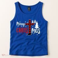 Merry Christmas Christians Buffalo Plaid Meaningful Gift Tank Top thumb 2